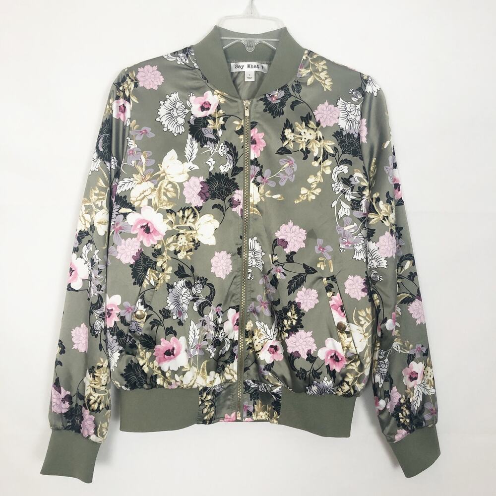 Say What? Full Zip Floral Jacket S